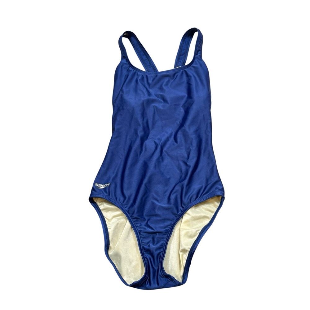 Ladies Speedo‎ Blue Scoop Neck One Piece Swim Suit Size 10 - Picture 4 of 10